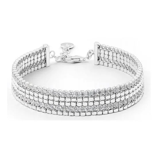 Rosato - Bracciale Morbido in Argento Cubica Zirconia