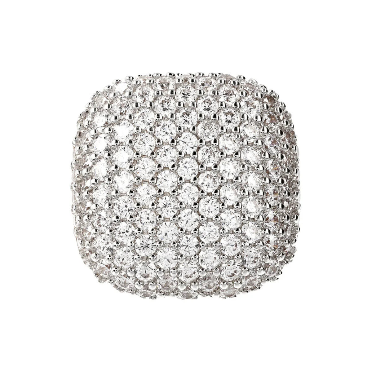 Bronzallure - Anello Chevalier Quadrato con Pavé in Cubic Zirconia