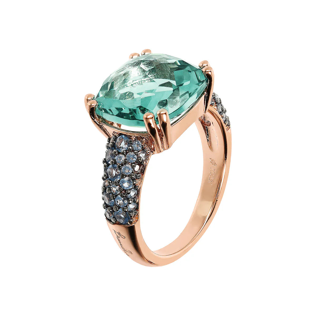 Bronzallure - Anello Cocktail con Prisma Gem Quadrata e Pavé