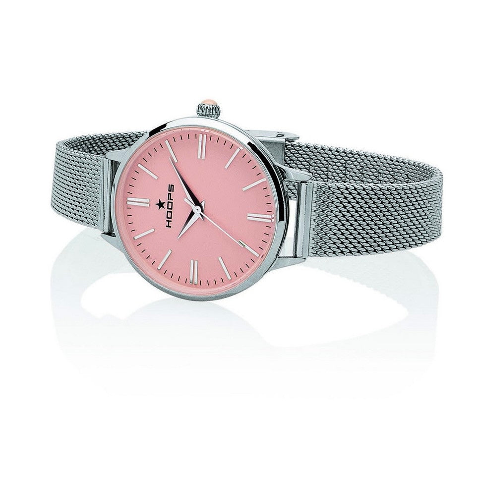 Hoops - Orologio al quarzo Hoops Donna Classic Maglia milanese Rosa